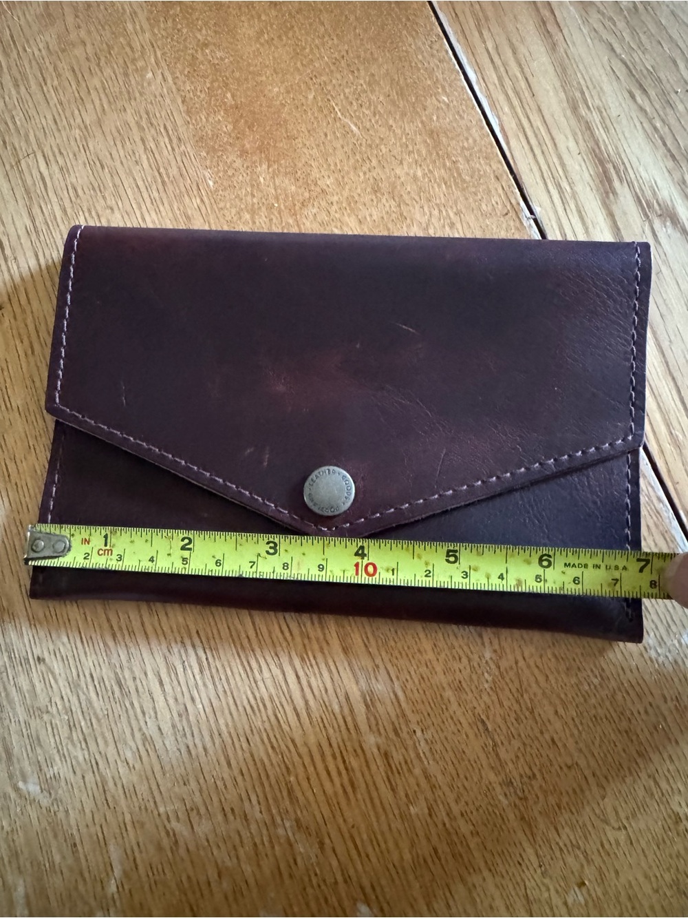 Portland Leather Envelope Wallet - Dark Brown - Picture 4 of 5
